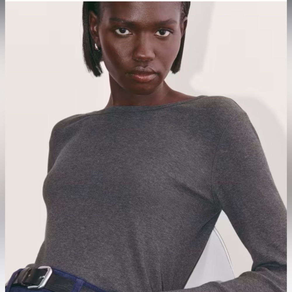 NWT Everlane Luxe Rib Long Sleeve Crew